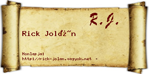 Rick Jolán névjegykártya