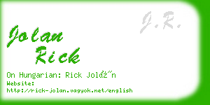 jolan rick business card